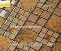 Proffesional Non - Toxic Square Iregular Gold Glass Mosaic Tiles With CE