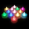 Yellow / green / pink HIPS flameless flickering LED candle with seven colors