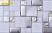 Glitter Grey Metallic Glass Kitchen Mosaic Tiles , Glass Kitchen Tiles For Backsplash