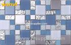 Anti - rusty Glass and Crystal Kitchen Mosaic Tiles With 0 Water Absorption