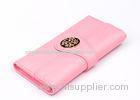 3 Fold Pink Long Leather Wallet