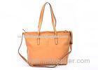 Apricot Leather Shopper Tote