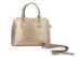 Small Nude Womens Leather Tote Bags with long detachable shoulder strap