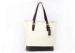 Genuine Saffiano Ladies Leather White Tote Bags with printed nylon Lining