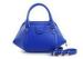 Lip Design Blue zippered tote bags with pockets , embossed logo printed