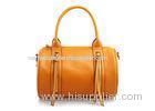 Large Brown vintage leather duffle bag for Men / Women , Double Zippers