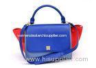 Light Blue Womens real leather handbag Phantom Design , Mircofibre Lining