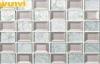 Bedroom Bed Wall Snow White And Light Grey Mirror Glass Mosaic Tiles
