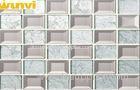 Bedroom Bed Wall Snow White And Light Grey Mirror Glass Mosaic Tiles