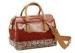 Gold / Red Patent Leather Handbag for Womens , Detachable Shoulder Strap