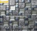 Eco - Friendly Grey Square Glass Mirror Mosaic Tiles For House Festival Dec