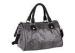 Snake PU Ladies Black Hand Bags , Polished Gunmetal Hardware Rivet on Handle