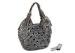 Silver Grey Quilted Soft Nylon Big Hobo Bags with Polished chrome hardware
