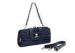 Womens Small Navy Blue Faux Leather Clutch Bag , 16 Card Pockets