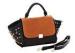 Trapeze Tote Ladies Suede Leather Handbags , Crystal Rivets on Sides