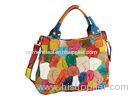 Multi Color Ladies Patchwork Tote / Medium Sized Handbags Customized