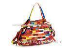 Fashion Ladies Patchwork Leather Bag Made by Multi Color Scrap SheepSkin
