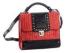 Black Red Croco PU Ladies Fashion Backpack with Detachable Back Strap