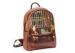 Big Size Faux Leather BackPack Brown Customized , Fashion Print Pattern