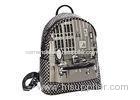 Printed Grey PU Fashion Leather BackPack Style Handbag with Zipper