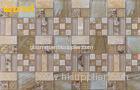 Irregular Indoor stainless steel Glass Mosaic Tile With 6mm Thickness
