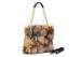Pebble Leather Ladies Shoulder Bag / Fox Fur Bag with Chain Shoulder Strap