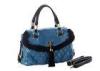 Suede Leather Tassel Rabbit Fur Handbags Women Tote Bag with Pockets