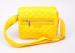 Waterproof Yellow Nylon Shoulder Bag with Leather Badge for Ladies