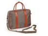 Khaki Womens Laptop Satchel Nylon Bag with Leather Handles for Office Lady