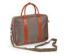 Khaki Womens Laptop Satchel Nylon Bag with Leather Handles for Office Lady