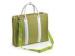 Light Green Womens Nylon Laptop Tote with Genuine Leather Handles