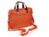 Orange Nylon Bag with Leather Handles / Office Ladies Laptop Case Bag