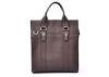 Brown Soft Mens Leather Tote Bag , Detachable Leather Shoulder Strap