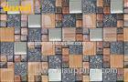 Glitter Stainless Steel Mix Glass Kitchen Wall Tiles With Mosaic Patterns