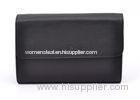 Fashion Black Mens Leather Bag / Wristlet Bag for Business Work