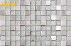 Anti - Oxidant Small Square Glass Chip Mosaic Tile For Bathroom Floor