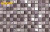 8mm Chocolate Color Glass Mix Metal Mosaic Tile with Unique Crystal Chip
