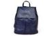 Womens Blue Leather Rucksack Backpack with Embossed Logo