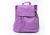 Purple Fashion Leather Backpack , Zipper Pocket on The Backside