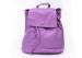 Purple Fashion Leather Backpack , Zipper Pocket on The Backside