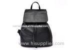 Black Top grain Pebble Fashion Leather Backpack for Men / Women