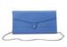 Blue Genuine Leather Clutch Bags for Women , Saffiano Snap Flap