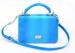 Bright Blue Small Leather Shoulder Bag with Removable Chain Strap