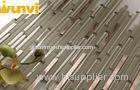 Transparent Strip Glass And Stainless Steel Mosaic Tile For Floor Covering