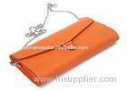 Fashion Orange Leather Envelope Clutch Bags with Microfibre Lining