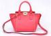 Red Studded Ladies Leather Handbags trapeze bag with zipper / pocket