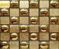 KTV Unique Stain resistant Gold Mosaic Tiles With Metal and Glass Mixed