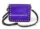 Girls Small Purple Genuine Leather Crossbody Bags with cotton lining