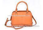 Orange Small Womens Leather Bag / Zippered Tote Bags , Outstanding Croco Head