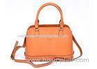 Orange Small Womens Leather Bag / Zippered Tote Bags , Outstanding Croco Head